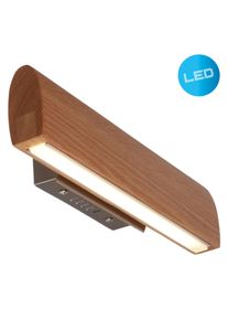 N&auml;ve n&auml;ve Led-wandlamp Rondo Lampenkap eikenhout, L: 35cm, warm wit licht, afgeronde vorm (1 stuk) wandlampen bruin