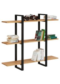 Home Affaire Boekenkast Krystian rek Ruimteverdeler, legplanken van eikenhout, frame van robuust metaal wandrekken beige