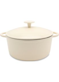 Krüger Krüger Braadpan Gietijzeren braadpan met deksel SAVANNA, 24 cm (1-delig) braadpannen beige