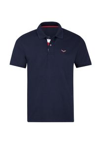 TRIGEMA Poloshirt TRIGEMA poloshirt met driekleurige knoopsluiting (1-delig) heren t-shirts maat L blauw