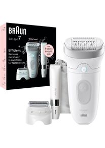 Braun Epilator Silk-épil 7 7-441 Scheer- & trimmeropzetstuk, mini-scheerapparaat voor het lichaam, wet & dry epileerapparaten zilver(kleur)