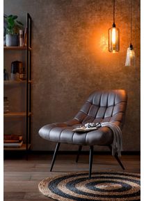 Salesfever Relaxfauteuil Comfortabele fauteuil om te ontspannen XXL-zitoppervlak met weelderige stiksels tv-fauteuils maat Imitatieleer bruin