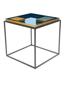 Kayoom Bijzettafel Famosa, metalen bijzettafel in vierkante vorm Kleurrijke tafel, afmetingen schaal: 11 x 11 x 2 / 15,8 x 11 x 2 cm (1 stuk)
