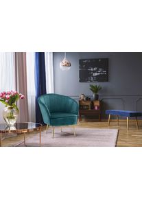 Kayoom Fauteuil Poola 100, comfortabele cocktailstoel, luxe fluwelen bekleding (1 stuk) fauteuils maat Stof groen