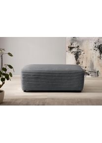Andas Hocker BAKELS, gestoffeerde poef in cord of bouclé stof voor de serie bakels, kruk verstelbaar tot slaapbank (krokodilverbinder) hockers maat