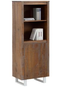Home Affaire Boekenkast Lagos van mooi massief grenenhout, greeploos, breedte 55 cm boekenkasten bruin