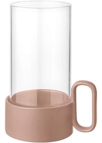 Blomus Kandelaar Windlicht YURAGI van steengoed en glas, hoogte ca. 21 cm (1 stuk) kandelaars bruin