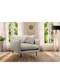 Home Affaire 1,5-zitsbank Somba met dikke opstaande naad en elegante look xxl fauteuils maat Fijne structuurstof beige