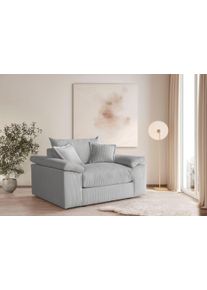 Home Affaire XXL-fauteuil Soft&Cosy, B: 151 cm Mega-Fauteuil, Cord of Chenille-structuur, met 2 sierkussens fauteuils maat Cord grijs