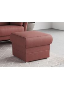 DOMO collection Hocker Pina, compact en comfortabel Bijpassende voetenbank/poef bij de serie hockers maat Microvezel hoogpolig paars