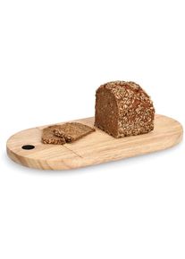 zeller Present Snijplank "Strepen", rubberboom Snijplank en decoratietablet in één (1 stuk) snijplanken beige