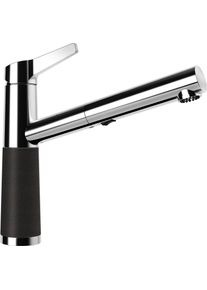 Schock Keukenkraan SC-510 SB uitschuifbaar, straal-douche, terugstroombegrenzer, draaibereik 120&deg; keukenkranen maat - zwart
