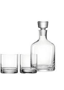Leonardo Glazenset AMBROGIO (1 karaf, 2 whiskyglazen)(set, 3-delig) glazen wit