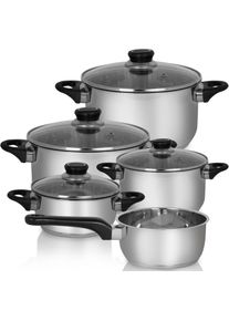 Krüger Krüger Pannenset Apollo voor inductiekookvelden geschikt (set, 9-delig) pannensets zilver(kleur)