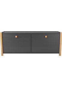 WOODMAN Schoenenbank in scandinavisch design, houtfineer van eiken, fsc-gecertificeerd halbankjes grijs