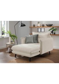 Inosign Loveseat LAZIO moderne fauteuil met een comfortabele bekleding, 2 stuks decoratieve sierkussens fauteuils maat Geweven stof wit