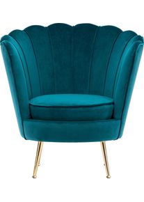 Kayoom Fauteuil Sofa Barbara 125, hoogwaardige fluwelen stof met fluweelachtige aanraking (1 stuk) fauteuils maat Polyester blauw