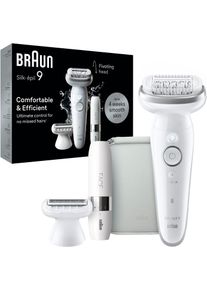 Braun Epilator Silk-épil 9-341 SensoSmartTM met scheer- en trimmeropzetstuk & mini-scheerapparaat voor het gezicht epileerapparaten zilver(kleur)