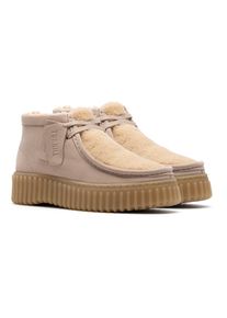 Clarks Winterlaarzen Torhill Moss Desert boots, winterboots met markante loopzool dames winterlaarsjes maat 36 beige