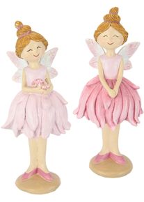 I.GE.A. Decoratief figuur Elfen 2-delig set rand hocker beelden & sculpturen roze