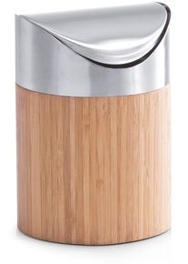 zeller Present Tafelafvalbakje Bamboo van eersteklas edelstaal pedaalemmers bruin