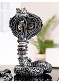 Casablanca by Gilde Dierfiguur Beeld Kobra Steampunk Cobra (1 stuk) beelden & sculpturen zilver(kleur)