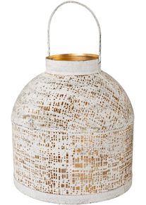 Creativ deco Windlicht Kerst versiering met matte afwerking (1 stuk) kaarsenhouders beige