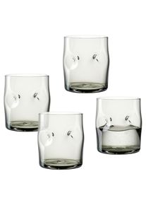 Leonardo Glazenset Drinkglas VESUVIO, 300 ml, 4-stuks set conische vorm, opvallend design - met inkepingen (set, 4-delig) glazen grijs
