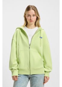 HUGO Blue Sweatvest Doa met capuchon, logo-badge dames sweatvesten maat XS groen