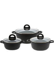 ELO Basic Pannenset Black met een hoogwaardige antiaanbaklaag, inductie (set, 6-delig) pannensets zwart