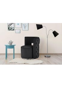 Kayoom Fauteuil Draaistoel Beverly 125, draaibaar, frame van staal, fluweelachtige oppervlakte (1 stuk) fauteuils zwart