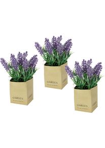 I.GE.A. Kunstbloem in de pot (set, 3 stuks) kunstbloemen paars