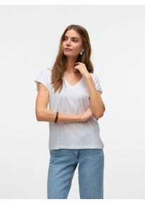 Véro Moda Vero Moda Shirt met korte mouwen VMLUNA SS V-NECK TEE JRS NOOS dames t-shirts maat S wit
