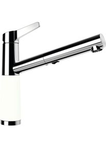 Schock Keukenkraan SC-510 SB uitschuifbaar, straal-douche, terugstroombegrenzer, draaibereik 120&deg; keukenkranen maat - wit