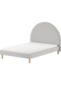 Vipack Gestoffeerd bed Moon, met fluffy bouclé stof in verschillende kleuren incl. rollattenbodem, keuze uit 2 breedtes en verschillende kleuren