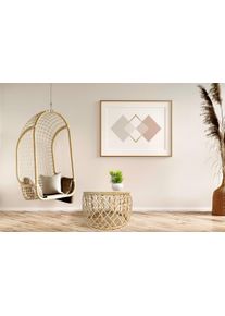 Kayoom Bijzettafel Rattan tafel Massa 125, bijzettafel met blikvanger-kwaliteit Bohostijl, handgemaakt, natuurlijk materiaal, tijdloze uitstraling (1