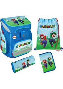 Scooli Schooltas EasyFit, Super Mario (set, 5-delig) schooltassen blauw