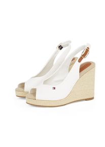 Tommy Hilfiger Highheel sandaaltjes FLAG HIGH WEDGE ESPAD SLINGBACK , zomerschoen, feestschuh, sleehak sandaal, in smalle vorm dames sandalen met hoge