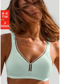 Petite Fleur T-shirt-bh zonder beugels van katoen, basic dessous (Set van 2) dames t-shirt bh's maat B groen