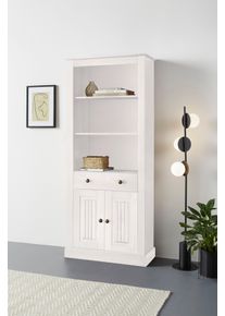Home Affaire Boekenkast Liotta met 3 verstelbare planken, 1 lade, massief grenen boekenkasten wit