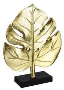 I.GE.A. Decoratief figuur Splitphilo-blad standbeeld Blad sculptuur figuur sculpturen bladeren decoratie ornament cadeau goudkleur (1 stuk) beelden &