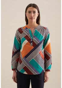Seidensticker Klassieke blouse Zwarte roos Tunika met geometrische patronen dames blouses maat M (38) blauw