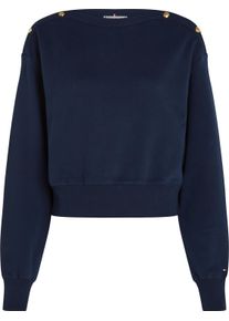 Tommy Hilfiger Curve Sweatshirt CRV GOLD BTN BOAT-NK SWTSHRT in grote maten, met goudkleurige knop, u-boot halslijn dames truien & sweaters maat 48