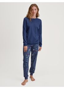 Calida Pyjama Mystic Nights Elastische broekband (2-delig) dames nachtkleding maat L (48/50) blauw