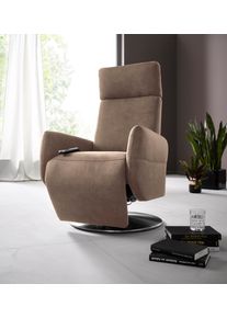 Places of Style Relaxfauteuil Cobra in maat m, naar keuze met motor en opstahulp tv-fauteuils maat Luxe-microvezel vintage-look bruin