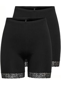 Only Fietsbroekje ONLLIVE – Fietsbroeken met kanten zoom in praktische duopack (Set van 2) dames fietsbroeken maat S (36) zwart