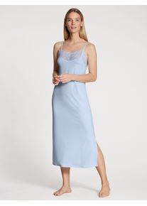 Calida Nachthemd Elegant Dreams Spaghetti-bandjes, zacht, single jersey kwaliteit, elegant dames nachthemden maat M (44/46) blauw
