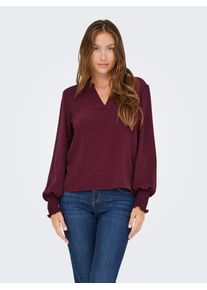 Only Shirt ONLMETTE V-NECK LS SMOCK TOP NOOS WVN dames t-shirts maat S rood