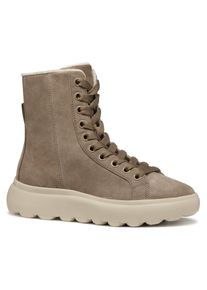 Geox Veterschoenen D SPHERICA EC4.1 D Plateau boot, chunky boot, winterboot met warme voering dames veterlaarsjes maat 37 bruin
