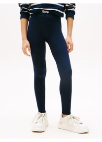 Tommy Hilfiger Legging voor kinderen tot 16 jaar, met logo-opdruk meisjes maillots & leggings maat 4 (104) blauw